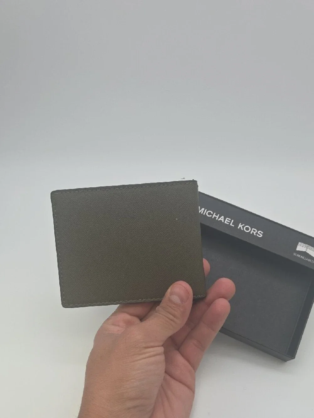 Michael Kors Olive Green Slim Billfold Wallet with MK Emblem
